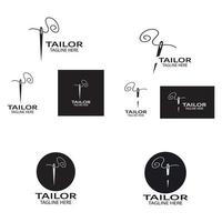 tailor logo icon illustration template combination of buttons for clothes, thread and sewing machine, for clothing product design, convection companies, fashion in vector form