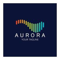 plantilla de vector de ilustración de icono de diseño de logotipo de aurora