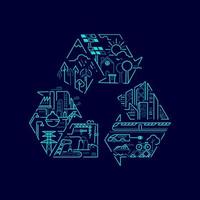 concepto de reciclaje ecológico vector