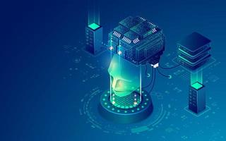 brain block isometric vector