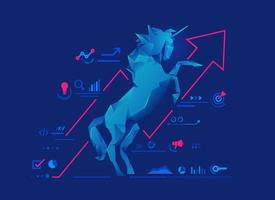 polygon unicorn startup vector