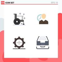 conjunto de 4 paquetes de iconos planos comerciales para el horario de enfermedades horas de salud temporización elementos de diseño de vectores editables