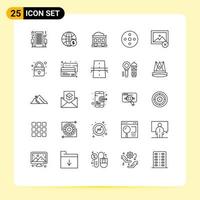 Universal Icon Symbols Group of 25 Modern Lines of delete reel money footage transport Editable Vector Design Elements