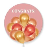 Realistic balloons arrangement congratulations post design vector