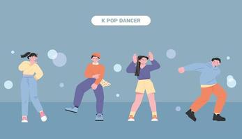 People dancing happily at a party. Two female dancers and two male dancers. vector