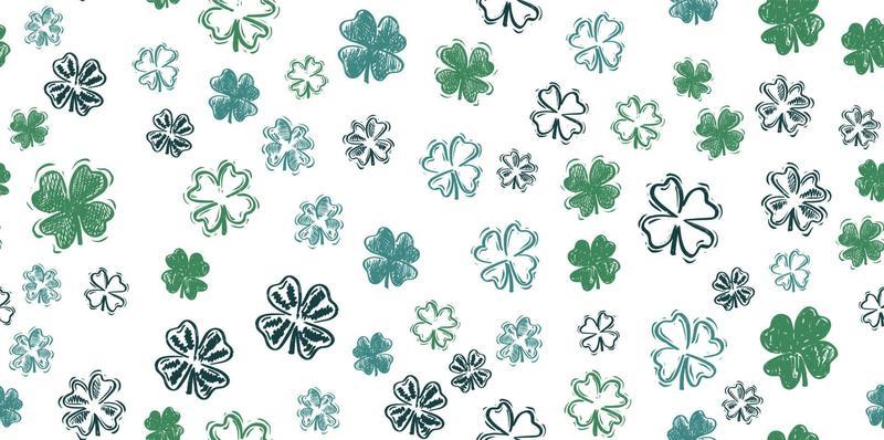 Saint Patricks Day, festive background with flying clover.