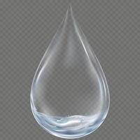 3D Water drop of Clean water,Single Blue Shiny Rain drop with water splashes,Element Design concept for World Water day,Earth Day vector