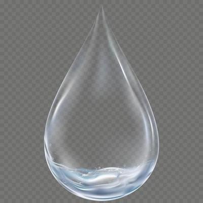3D Water drop of Clean water,Single Blue Shiny Rain drop with water splashes,Element Design concept for World Water day,Earth Day