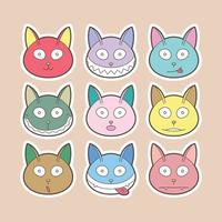 cute cat face 2 vector