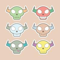 cute skull head vector