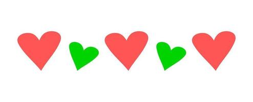 cute love shape in a pink and green color vector