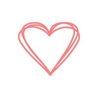 scribble art love shape vector. sweet heart vector illustration template.