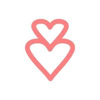 simple two line love shape vector. sweet heart vector illustration template.