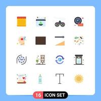 Stock Vector Icon Pack of 16 Line Signs and Symbols for healthy human mind device live update clock Editable Pack of Creative Vector Design Elements