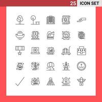 Set of 25 Modern UI Icons Symbols Signs for share alms architecture xmas christmas Editable Vector Design Elements