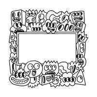 Hand drawn Abstrack doodle art frame vector