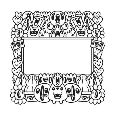 Hand drawn Abstrack doodle art frame