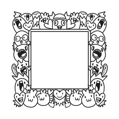 Hand drawn Abstrack doodle art frame