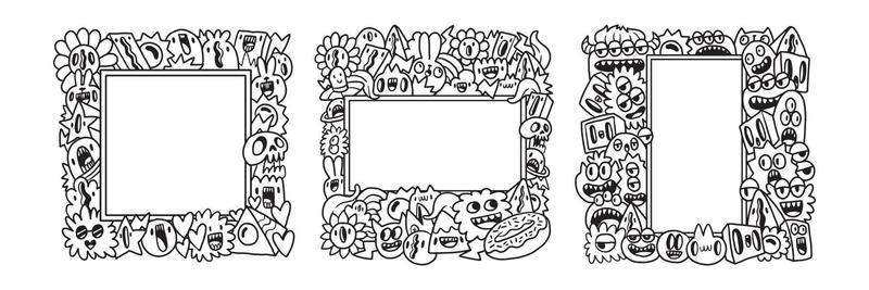 Hand drawn Abstrack doodle art frame Collection
