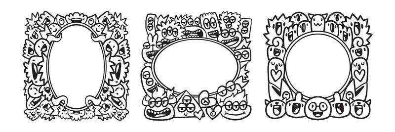 Hand drawn Abstrack doodle art frame Collection
