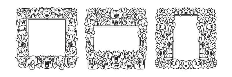 Hand drawn Abstrack doodle art frame Collection