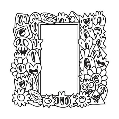 Hand drawn Abstrack doodle art frame