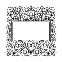 Hand drawn Abstrack doodle art frame vector