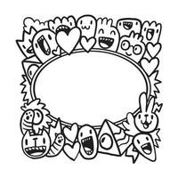 Hand drawn Abstrack doodle art frame vector