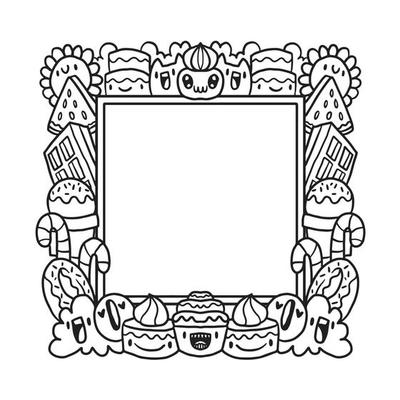 Hand drawn Abstrack doodle art frame