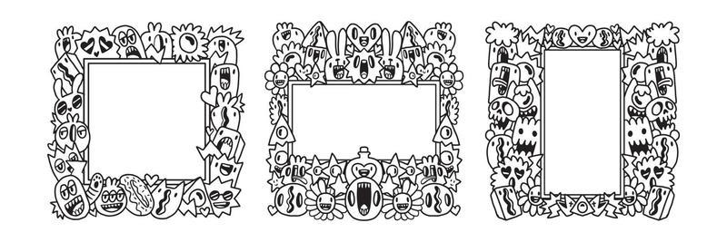 Hand drawn Abstrack doodle art frame Collection