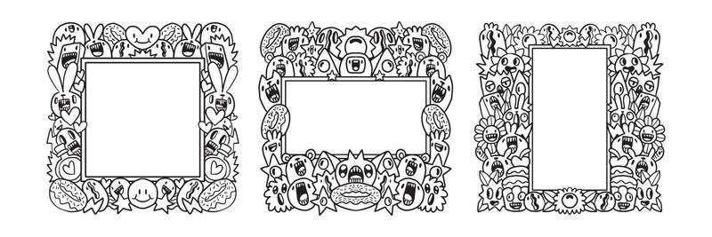 Hand drawn Abstrack doodle art frame Collection