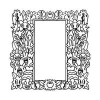 Hand drawn Abstrack doodle art frame vector