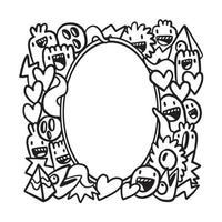 Hand drawn Abstrack doodle art frame vector