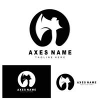 Ax Logo Design, War Tool Illustration and Woodcutter Vector