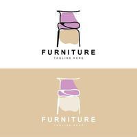 furniture logo, home furnishing design, room icon illustration, table, chair, lamp, frame, clock, flower pot vector