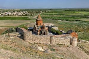 The ancient Khor Virap Monastery in Armenia.  It is located in the Ararat plain in Armenia. photo