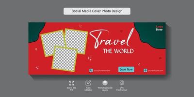 Travel and tour social media banner template design vector