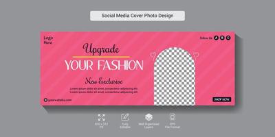 Fashion sale social media cover template design vector