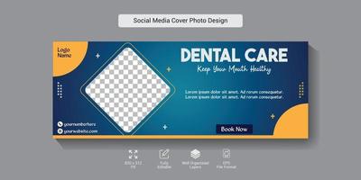 diseño de plantilla de banner de redes sociales de cuidado dental vector