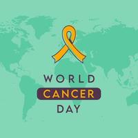 plantilla de banner de ilustración vectorial del día mundial del cáncer para publicación en redes sociales vector