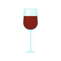 A glass of red wine. Vector object on a white background, Isolate.