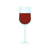 A glass of red wine. Vector object on a white background, Isolate.