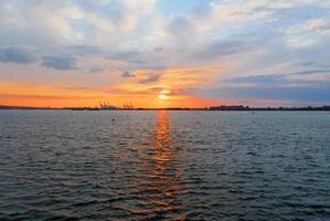 New York Harbor at Sunset photo