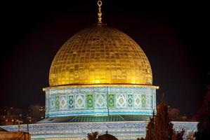 cúpula de la roca, jerusalén, noche foto