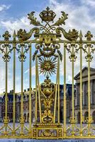 Royal Gates of Versailles Palace in France, rebuilt after three centuries. photo