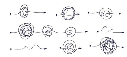 estrés de transformación en psicología. concepto de salud mental. resolución del caos. ilustración vectorial plana vector