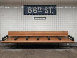 New York City - March 26, 2019 -  Sign for the 86th Street Subway stop along the New York City subway. photo