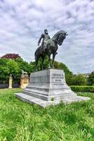 Equestrian statue of Leopold II, the second King of the Belgians, on Place du Trone photo