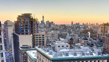 New York City skyline  at sunset photo