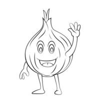 Onion Character Sketch Illustration vector